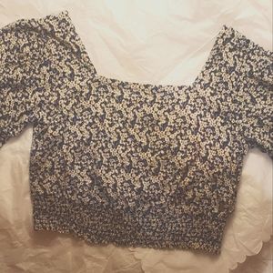 Blue and white flower crop top by Roxy